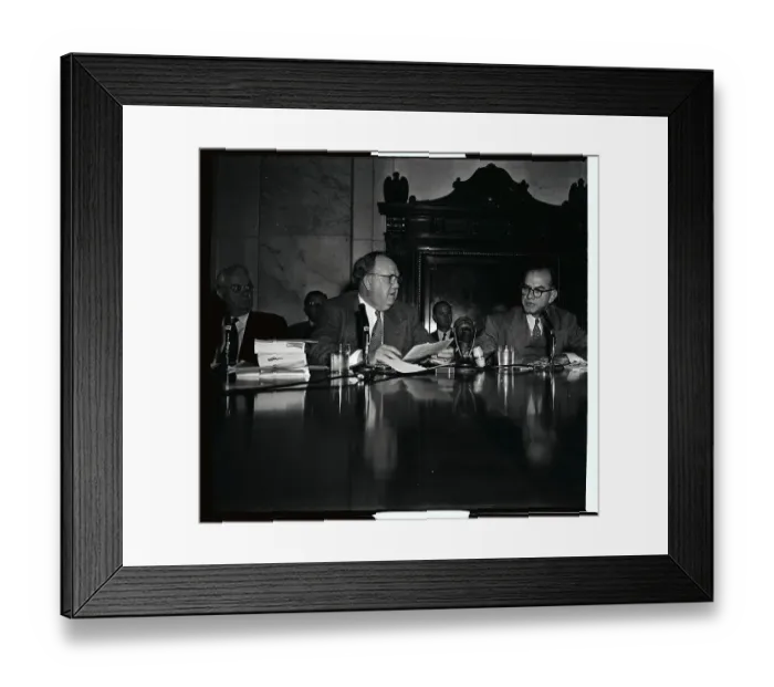 Framed Print : Senators Sitting at Hearing Table Framed Print : Senators Sitting at Hearing Table