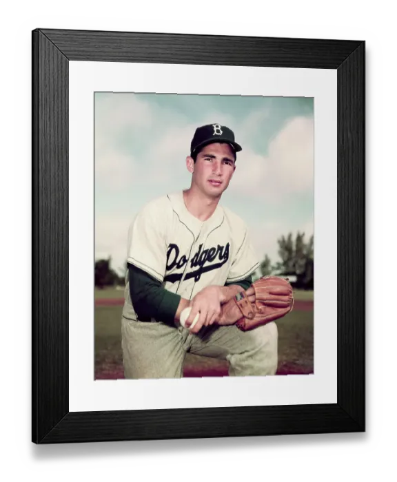 Framed Print : Portrait of Baseball Player Sandy Koufax Framed Print : Portrait of Baseball Player Sandy Koufax