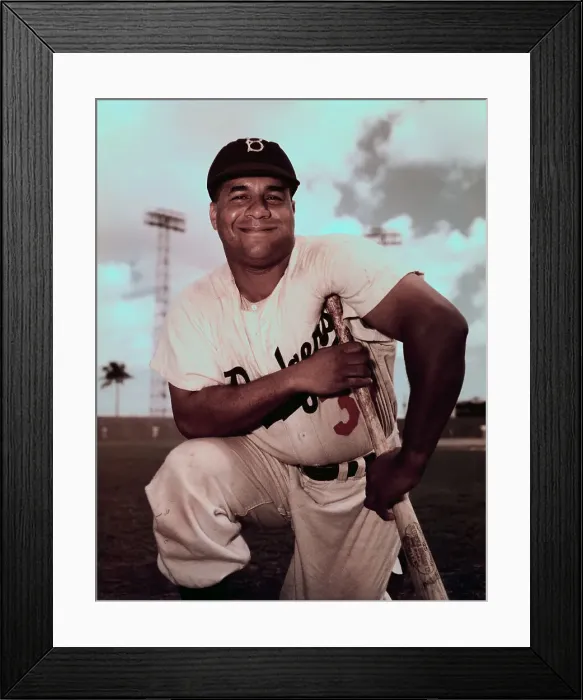 Framed Print : Portrait of Baseball Player Roy Campanella