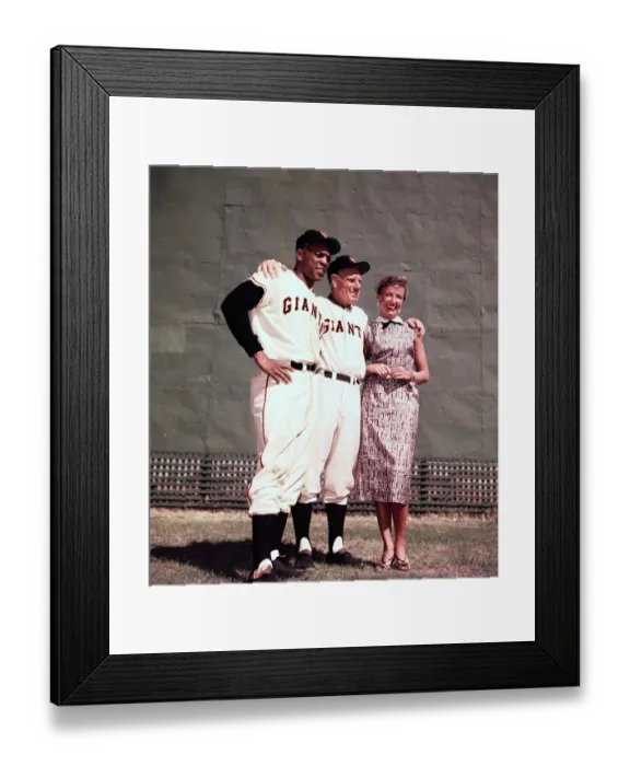 Framed Print : Portrait of Leo Durocher, Larraine Day, Willie Mays Framed Print : Portrait of Leo Durocher, Larraine Day, Willie Mays