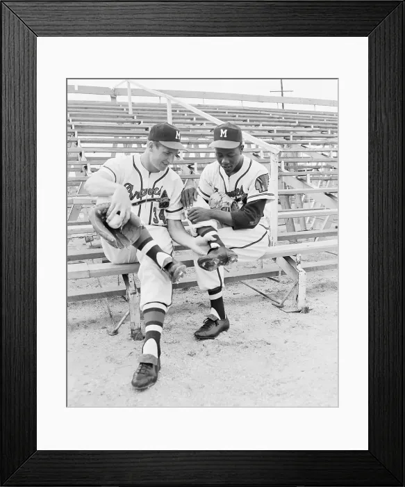 Framed Print : Baseball Players Bobby Thomson and Hank Aaron Framed Print : Baseball Players Bobby Thomson and Hank Aaron