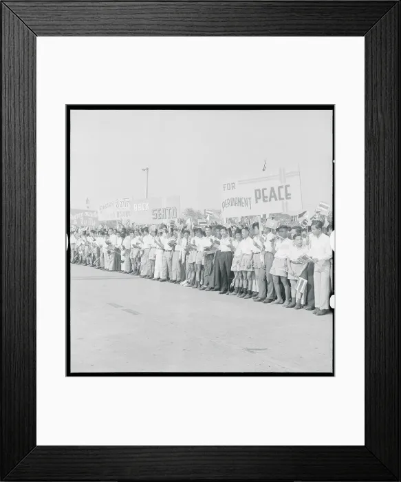 Framed Print : Pro SEATO Demonstrators Holding Signs Framed Print : Pro SEATO Demonstrators Holding Signs