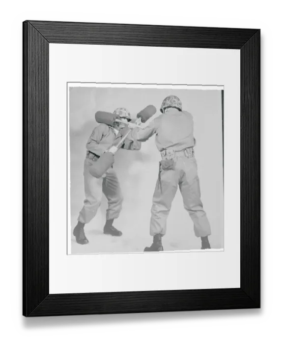 Framed Print : Marines Fighting with Pugil Sticks