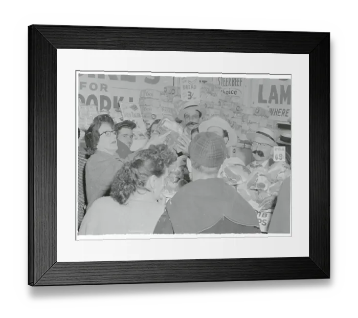 Framed Print : Store Employees in Costumes Framed Print : Store Employees in Costumes