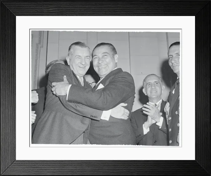 Framed Print : Outgoing President Hugging Fulgencio Batista Framed Print : Outgoing President Hugging Fulgencio Batista