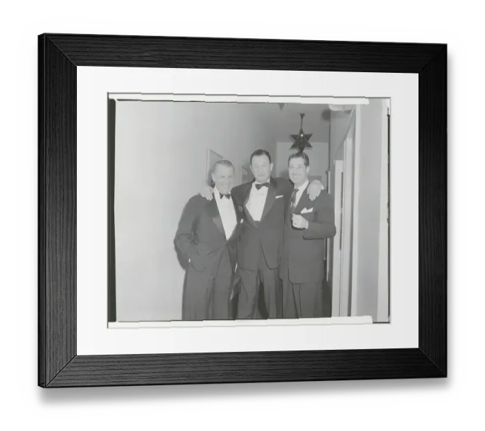 Framed Print : John Perona with Toots Shor and Don Ameche Framed Print : John Perona with Toots Shor and Don Ameche
