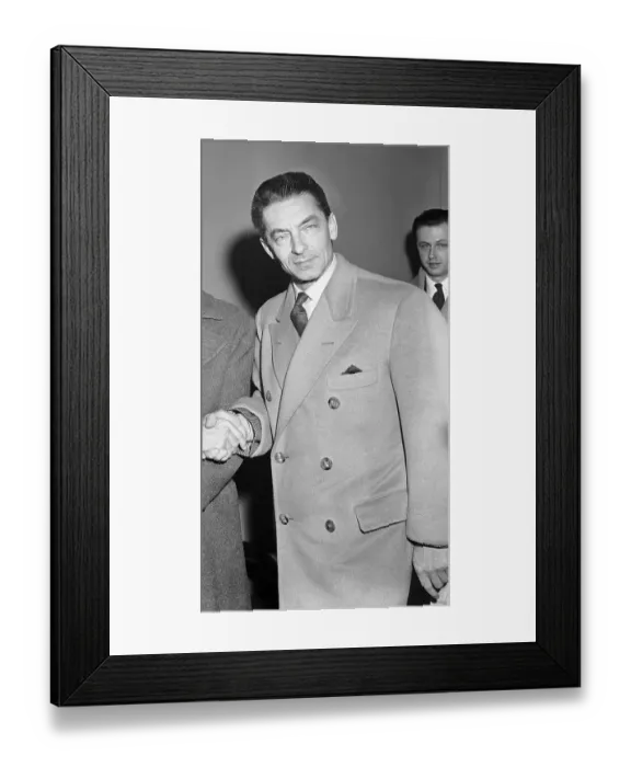 Framed Print : Herbert Von Karajan Arrives in City Framed Print : Herbert Von Karajan Arrives in City