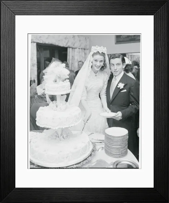 Framed Print : Lord Hambledon and Wife Cutting the Cake Framed Print : Lord Hambledon and Wife Cutting the Cake