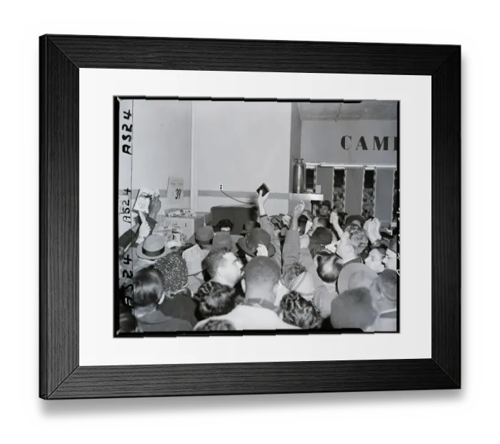 Framed Print : Shoppers Jamming The Camera Counter Framed Print : Shoppers Jamming The Camera Counter
