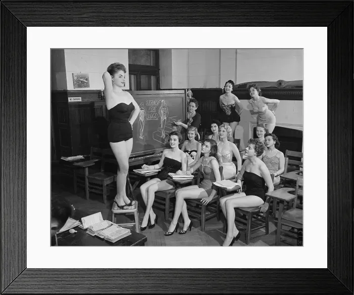 Framed Print : Beauty Contestants Learning the Art of Posing Framed Print : Beauty Contestants Learning the Art of Posing