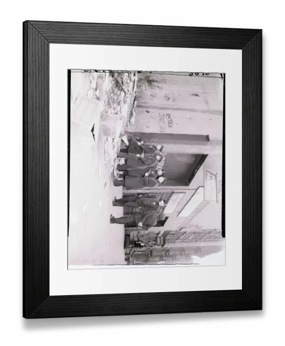 Framed Print : Policemen Looking Across a Lot