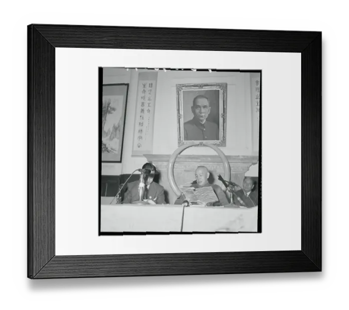Framed Print : Chiang Kai-Shek Reading a Statement Framed Print : Chiang Kai-Shek Reading a Statement