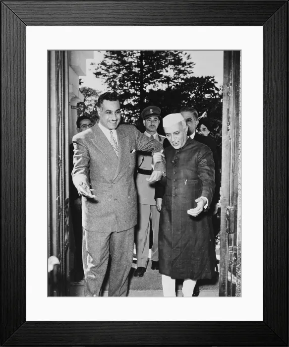 Framed Print : Jawaharlal Nehru Holding Gamal Abdel Nasser's Arm Framed Print : Jawaharlal Nehru Holding Gamal Abdel Nasser's Arm