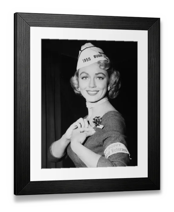 Framed Print : National Buddy Poppy Girl Recipient Dorothy Malone