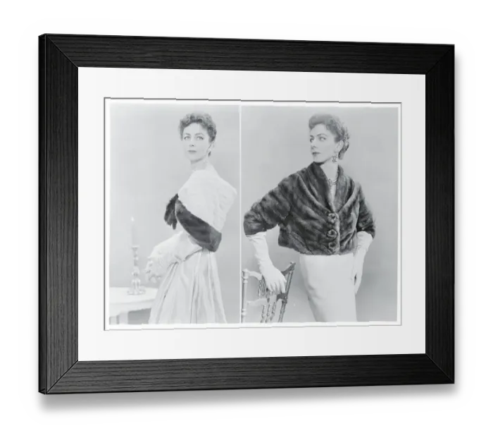 Framed Print : Models Wearing Mink Shawls Framed Print : Models Wearing Mink Shawls