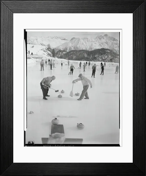 Framed Print : People Playing a Game of Curling Framed Print : People Playing a Game of Curling