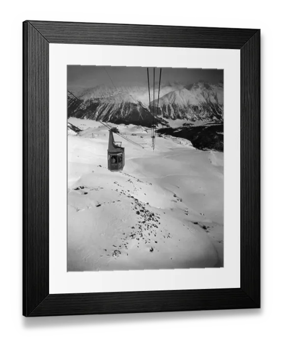 Framed Print : Cable Car Descending from Mountain Framed Print : Cable Car Descending from Mountain