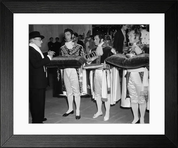 Framed Print : Actors Performing a Movie Scene