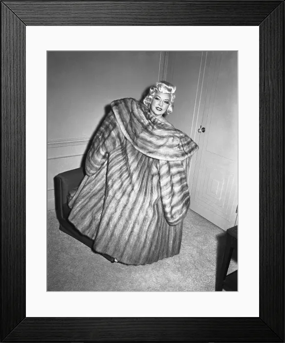 Framed Print : Mae West Modeling Coat Framed Print : Mae West Modeling Coat