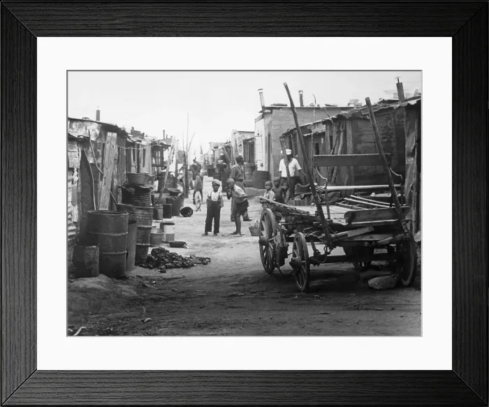 Framed Print : View of Squalid Street Scene in Shanty Town Framed Print : View of Squalid Street Scene in Shanty Town