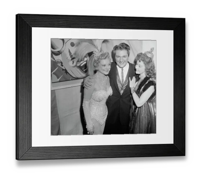 Framed Print : Liberace Hugging Sonja Henie and Susan Hayward Framed Print : Liberace Hugging Sonja Henie and Susan Hayward