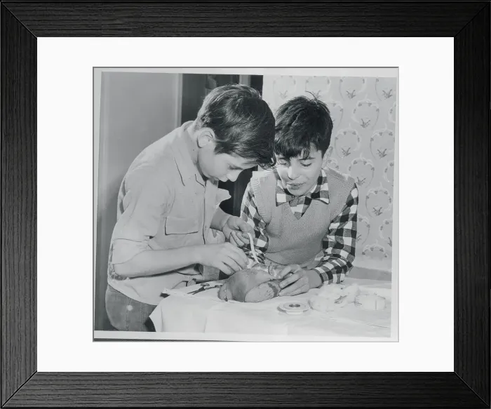 Framed Print : Boys with Pigeon