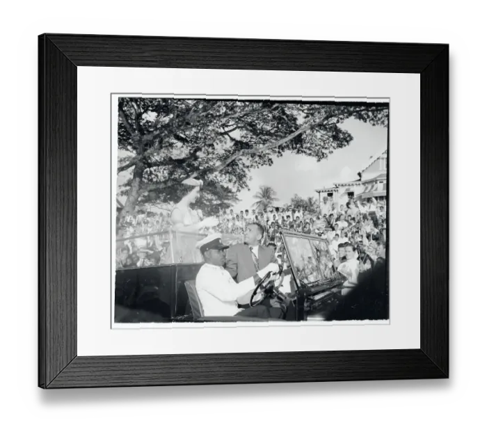 Framed Print : Princess Margaret Waving to Crowds of Children Framed Print : Princess Margaret Waving to Crowds of Children