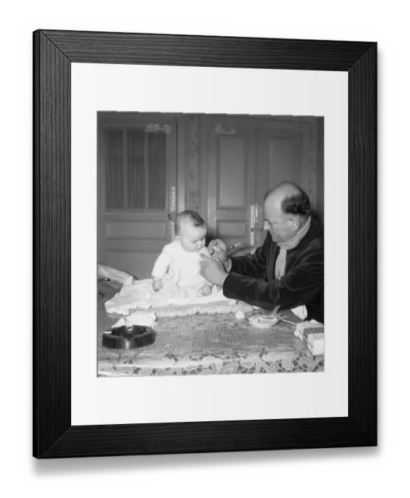 Framed Print : Doctor Vaccinating Baby for Smallpox Framed Print : Doctor Vaccinating Baby for Smallpox