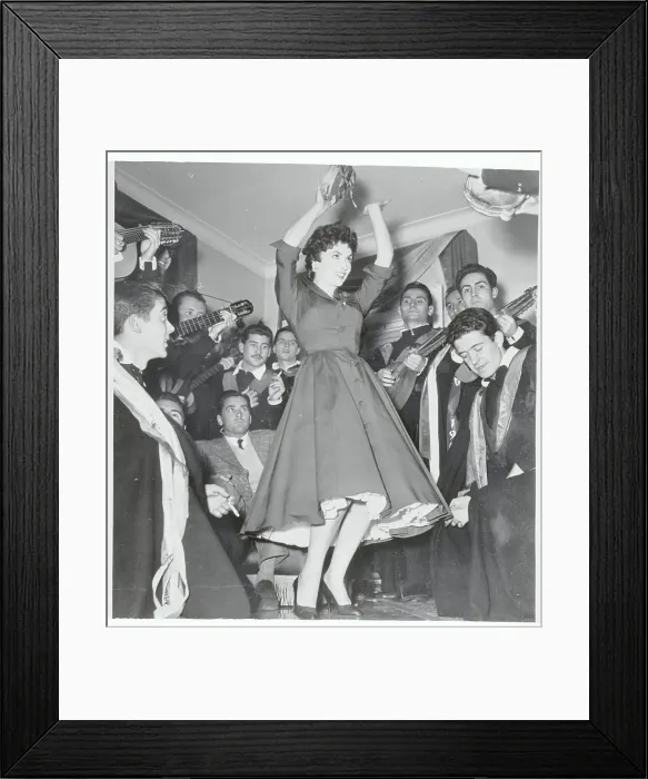 Framed Print : Musical Gina Lollabrigida Dancing in Swirling Fashion