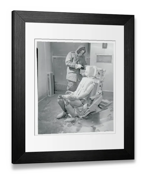 Framed Print : Engineer Testing a Pilot's Ejection Seat Framed Print : Engineer Testing a Pilot's Ejection Seat