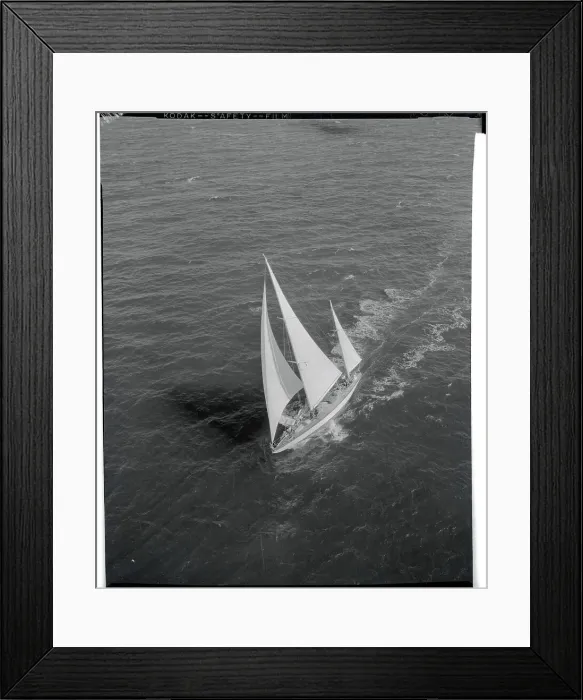 Framed Print : Aerial View of a Sailing Yacht