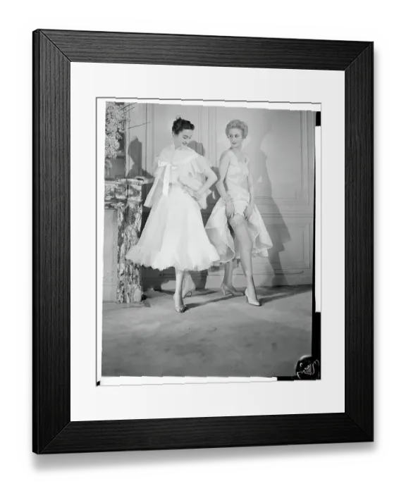Framed Print : Two Female Models Wearing Frilly Undergarments Framed Print : Two Female Models Wearing Frilly Undergarments