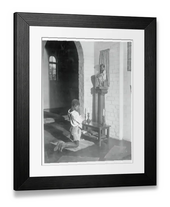 Framed Print : Boy Kneeling to Pray