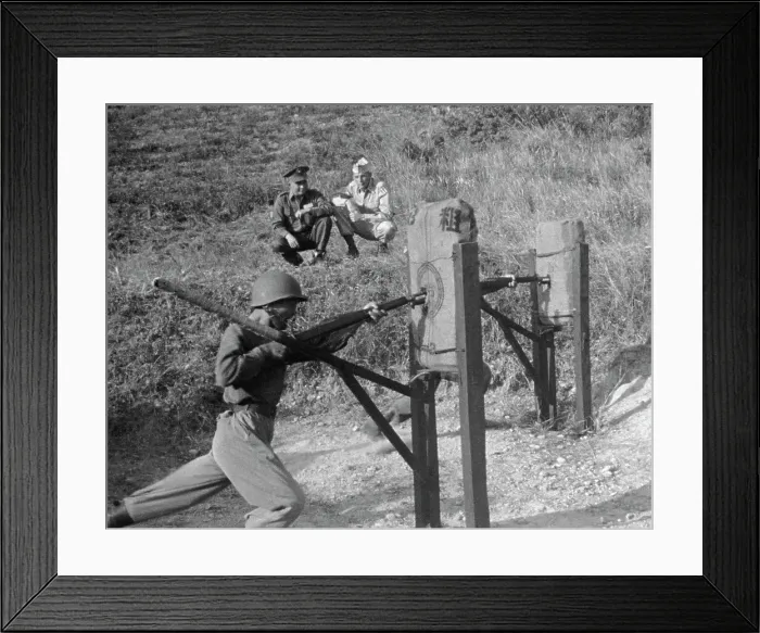 Framed Print : Nationalist Soldiers Practicing with Bayonets