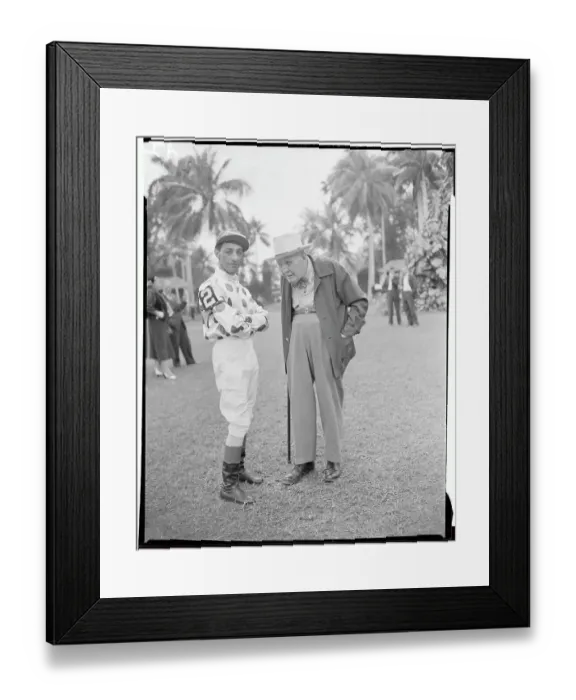 Framed Print : Eddie Arcaro and Sunny Jim Fitzsimmons at Track Framed Print : Eddie Arcaro and Sunny Jim Fitzsimmons at Track