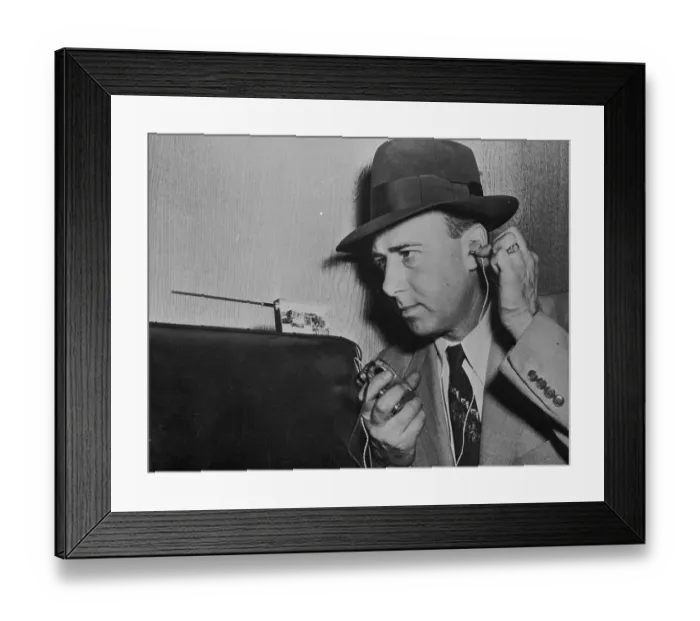 Framed Print : Mort Davis Manipulating Wiretapping Equipment Framed Print : Mort Davis Manipulating Wiretapping Equipment