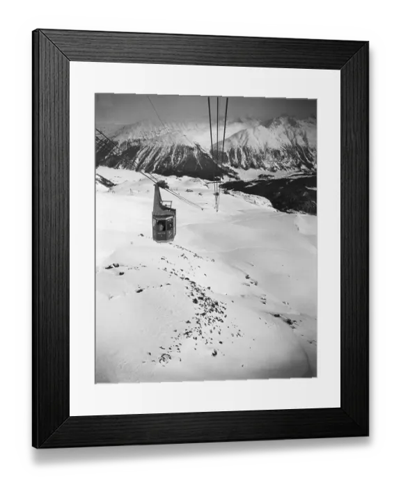 Framed Print : View of Cable with Mountains in Background Framed Print : View of Cable with Mountains in Background