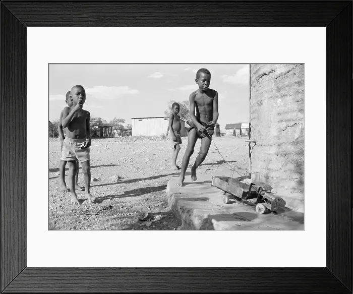 Framed Print : Boys Playing in Johannesburg Slum Framed Print : Boys Playing in Johannesburg Slum