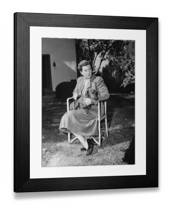Framed Print : Laurette Kilbourne with her Dog Framed Print : Laurette Kilbourne with her Dog