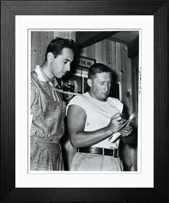 Framed Print : Mickey Spillane Signing for Letter Framed Print : Mickey Spillane Signing for Letter