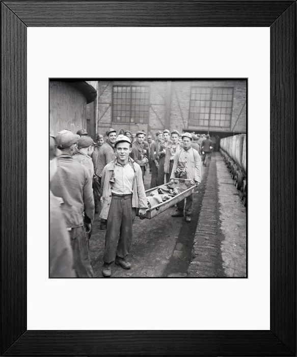 Framed Print : Coal Miners Practicing Safety Drill Framed Print : Coal Miners Practicing Safety Drill