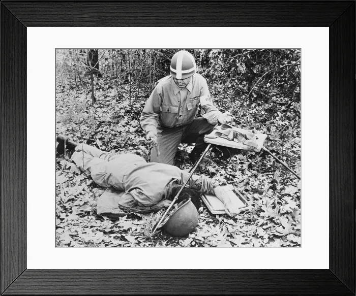 Framed Print : Medical Army Man Taking X-ray