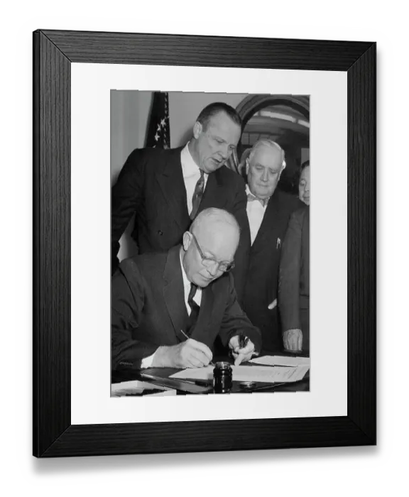 Framed Print : President Eisenhower Signing Resolution Framed Print : President Eisenhower Signing Resolution