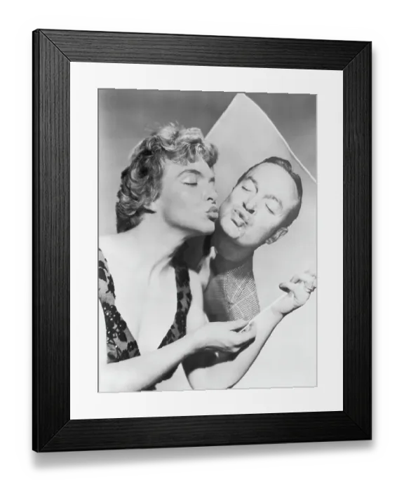Framed Print : French Singer Line Renaud Kissing Photo of Bob Hope Framed Print : French Singer Line Renaud Kissing Photo of Bob Hope