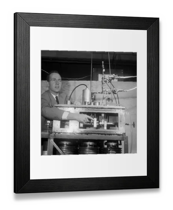 Framed Print : Charles Townes Operating an Atomic Clock Framed Print : Charles Townes Operating an Atomic Clock