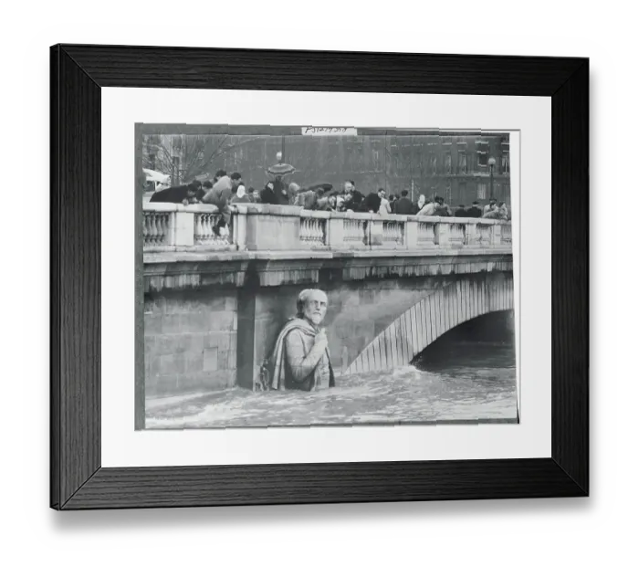Framed Print : People Watching Flood Waters Framed Print : People Watching Flood Waters
