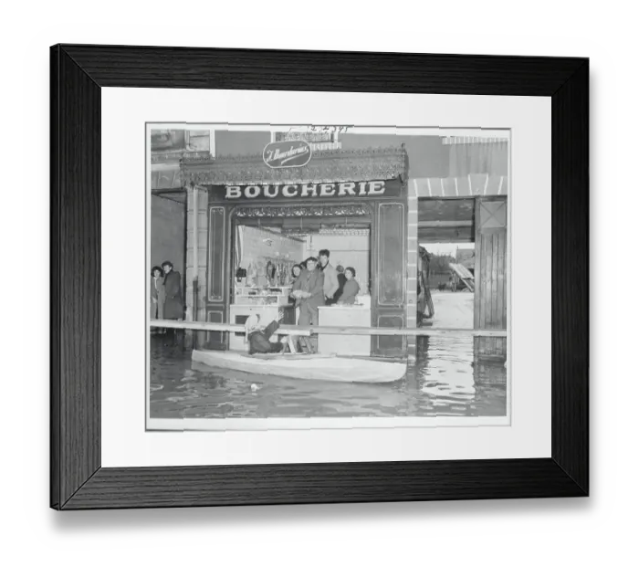 Framed Print : Citizen Purchasing Food From Boat During Flood Framed Print : Citizen Purchasing Food From Boat During Flood