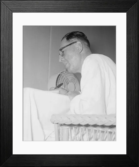 Framed Print : Juan Domingo Peron Writing Memoirs Framed Print : Juan Domingo Peron Writing Memoirs