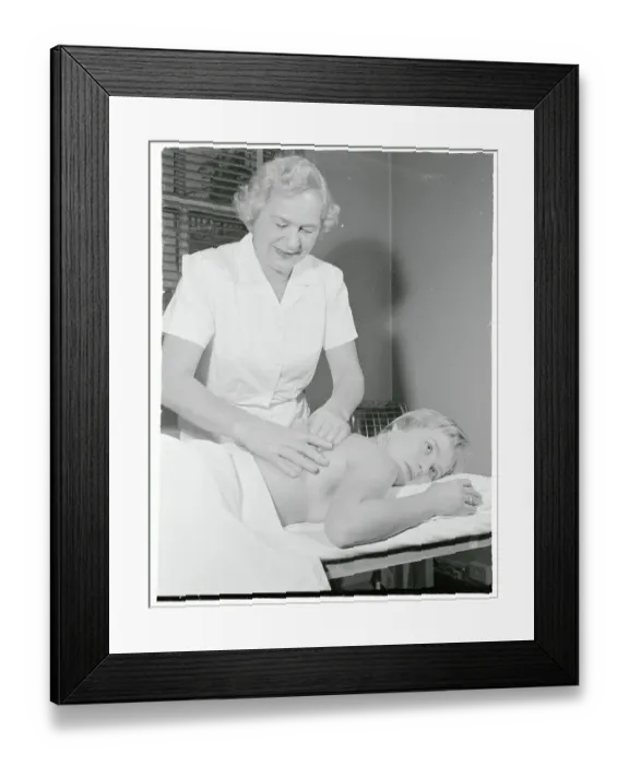 Framed Print : Eugenia Lindquist Performing a Massage Framed Print : Eugenia Lindquist Performing a Massage