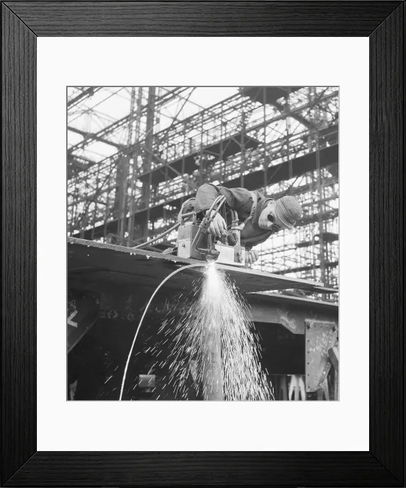 Framed Print : Workman Using Welding Tool Framed Print : Workman Using Welding Tool